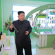 Kim Jong Un at the Pyongyang Cosmetics Factory in 2017.